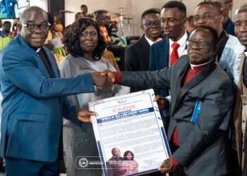 Volta Regional Minister Commends Apostle Quampah During Ho Area Church of Pentecost Farewell